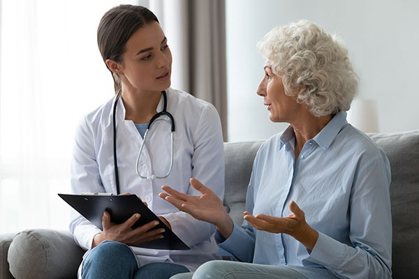 Doctor and woman talking